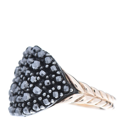 David Yurman Sterling Silver 18K Rose Gold Hematite Berries Pinky Ring 49 5 3 of 8