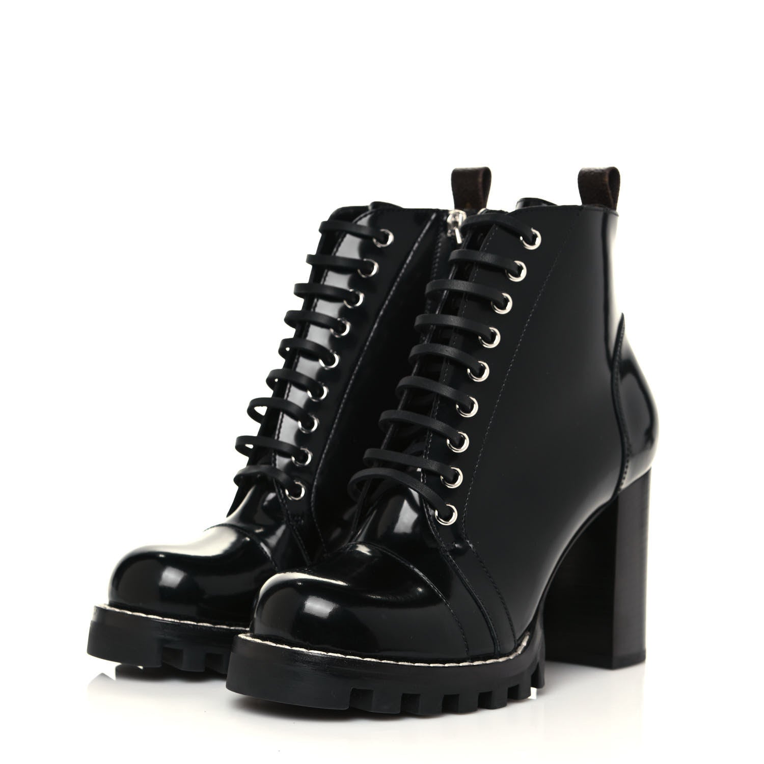 Louis Vuitton Patent Calfskin Star Trail Ankle Boots 38 Black 3 of 9