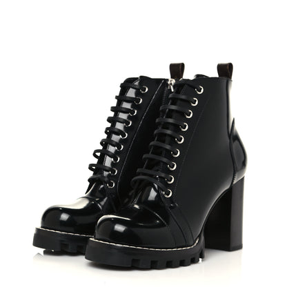 Louis Vuitton Patent Calfskin Star Trail Ankle Boots 38 Black 3 of 9