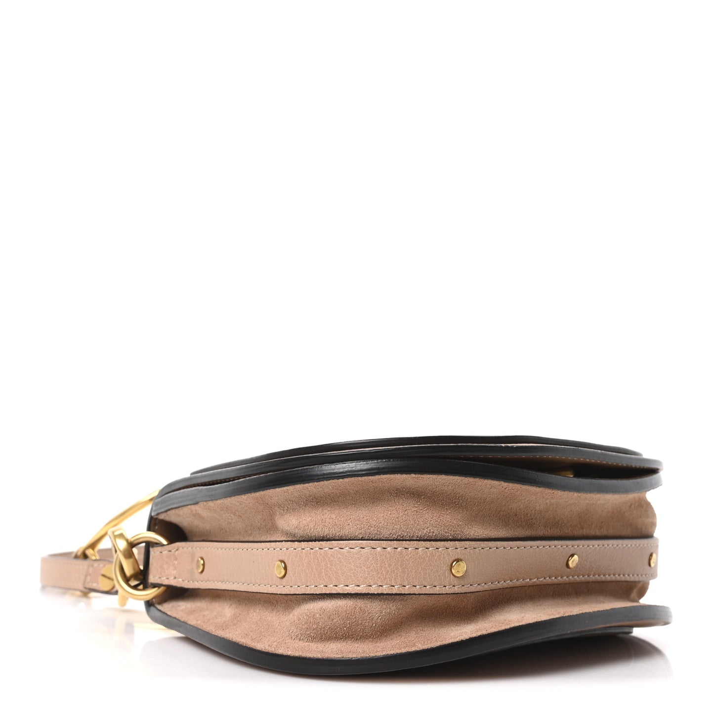 Calfskin Suede Small Nile Bracelet Bag Biscotti Beige