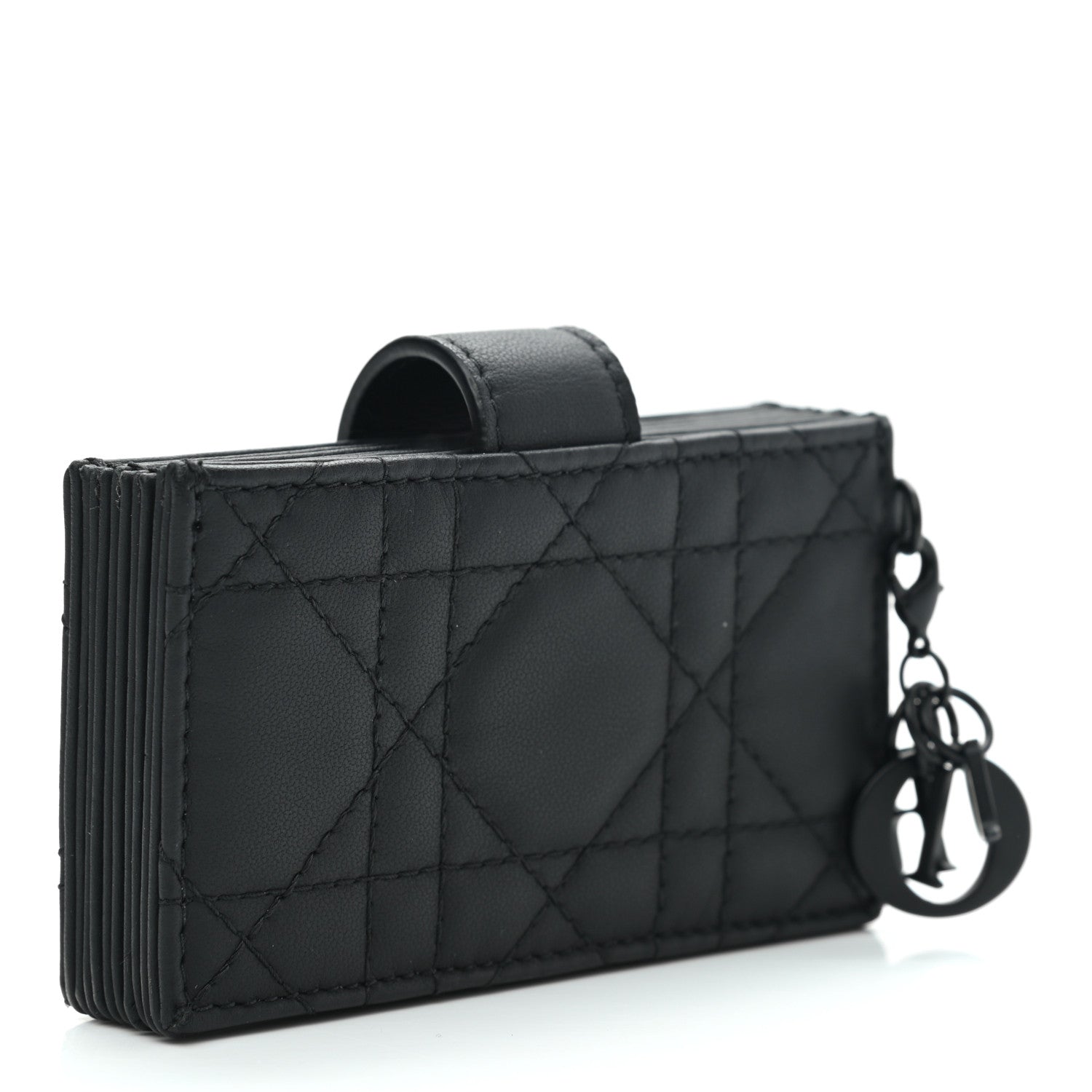 Christian Dior Ultra Matte Calfskin Cannage Lady Dior 5-Gusset Card Holder Black 3 of 9