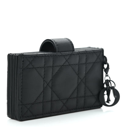 Christian Dior Ultra Matte Calfskin Cannage Lady Dior 5-Gusset Card Holder Black 3 of 9