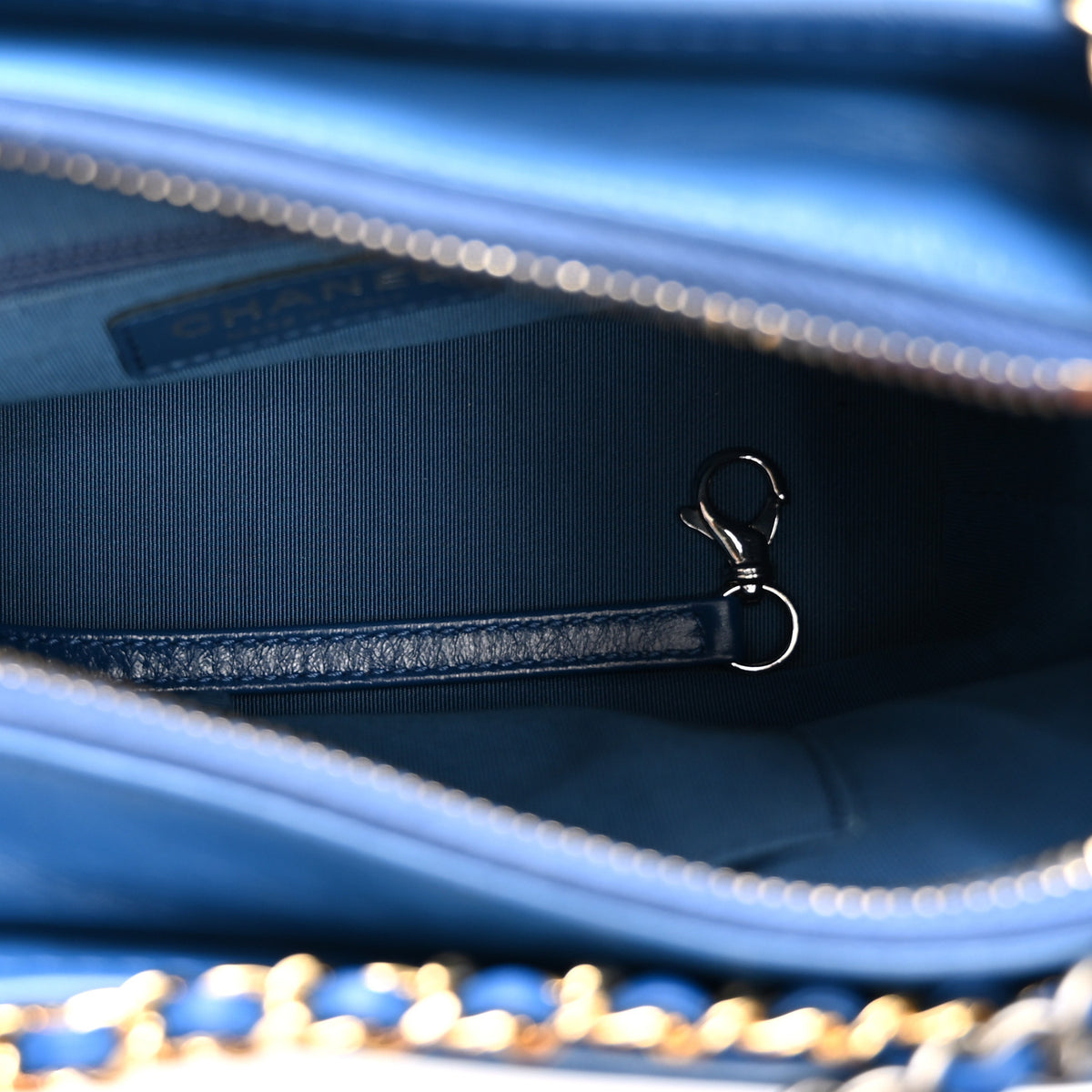 Chanel Aged Calfskin Quilted Small Gabrielle Hobo Blue 5 of 10