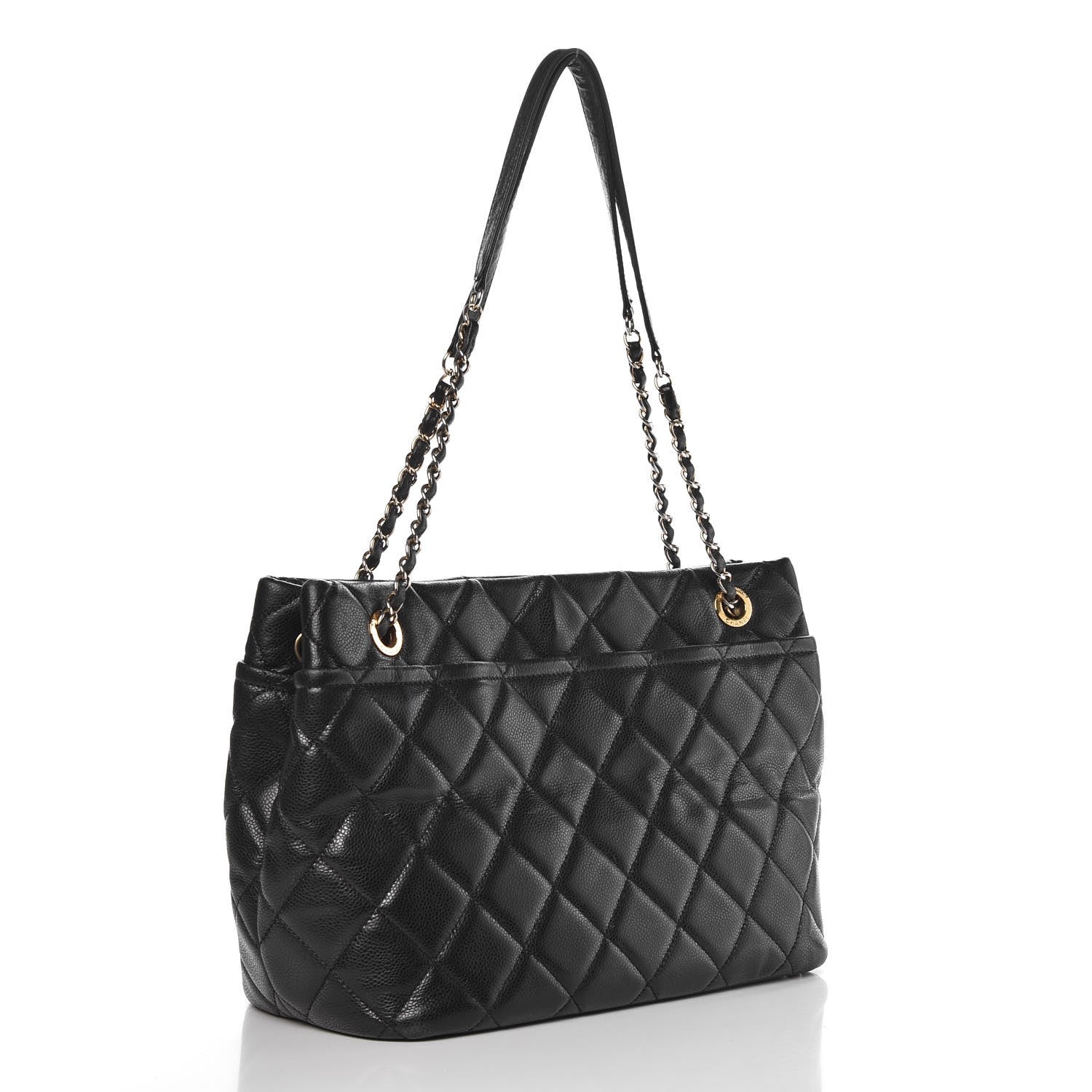 Chanel Caviar Quilted CC Timeless Soft Tote Black 3 of 8