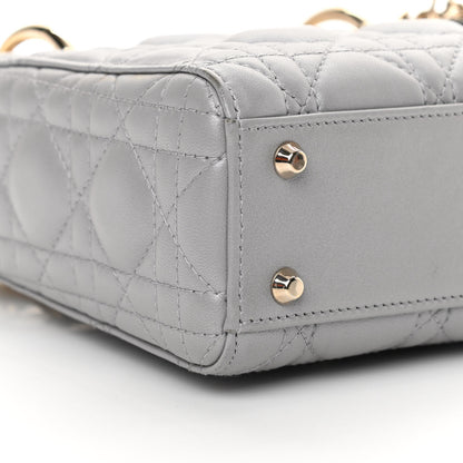 Christian Dior Lambskin Cannage Mini Lady Dior Grey 9 of 17