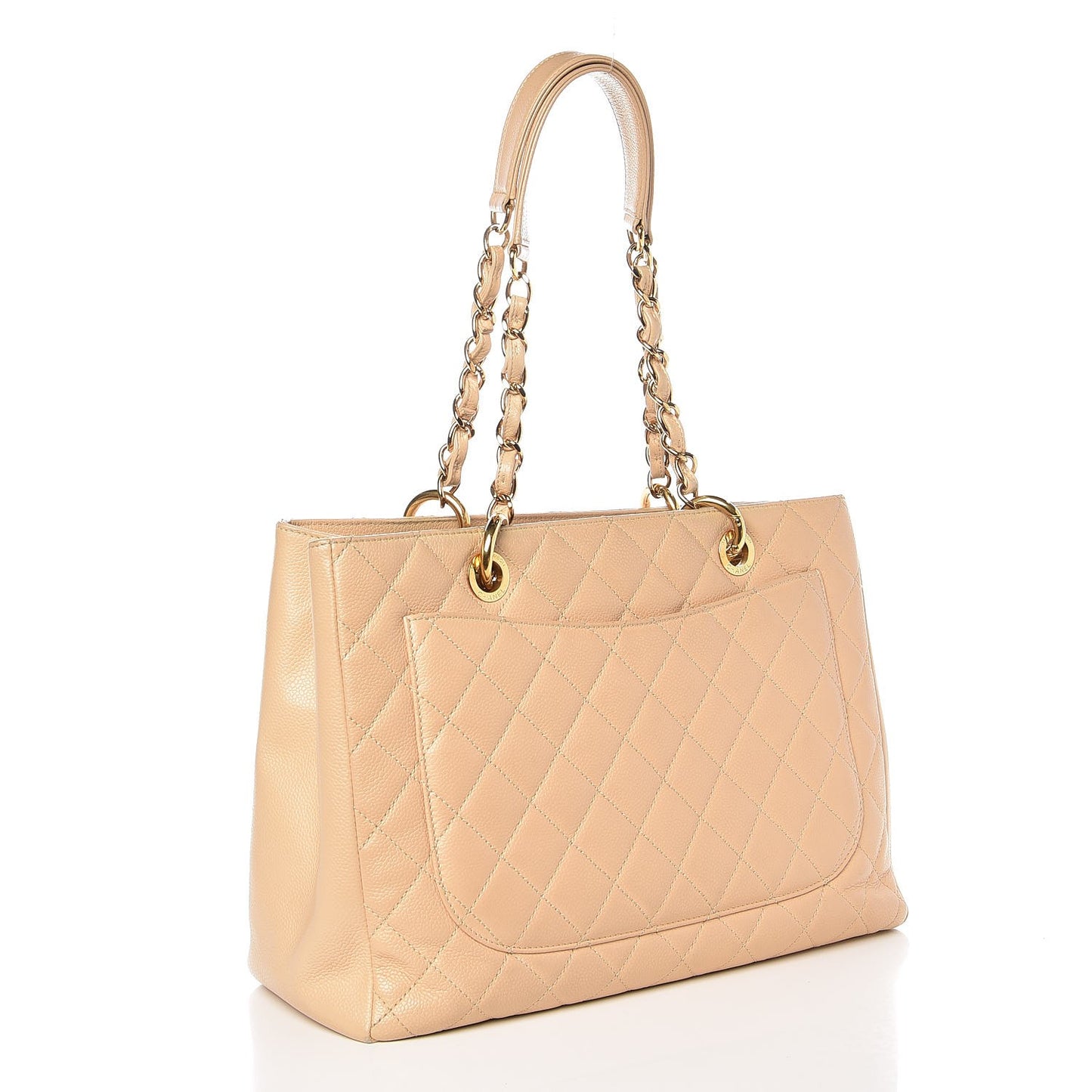 Caviar Quilted Grand Shopping Tote GST Beige Clair