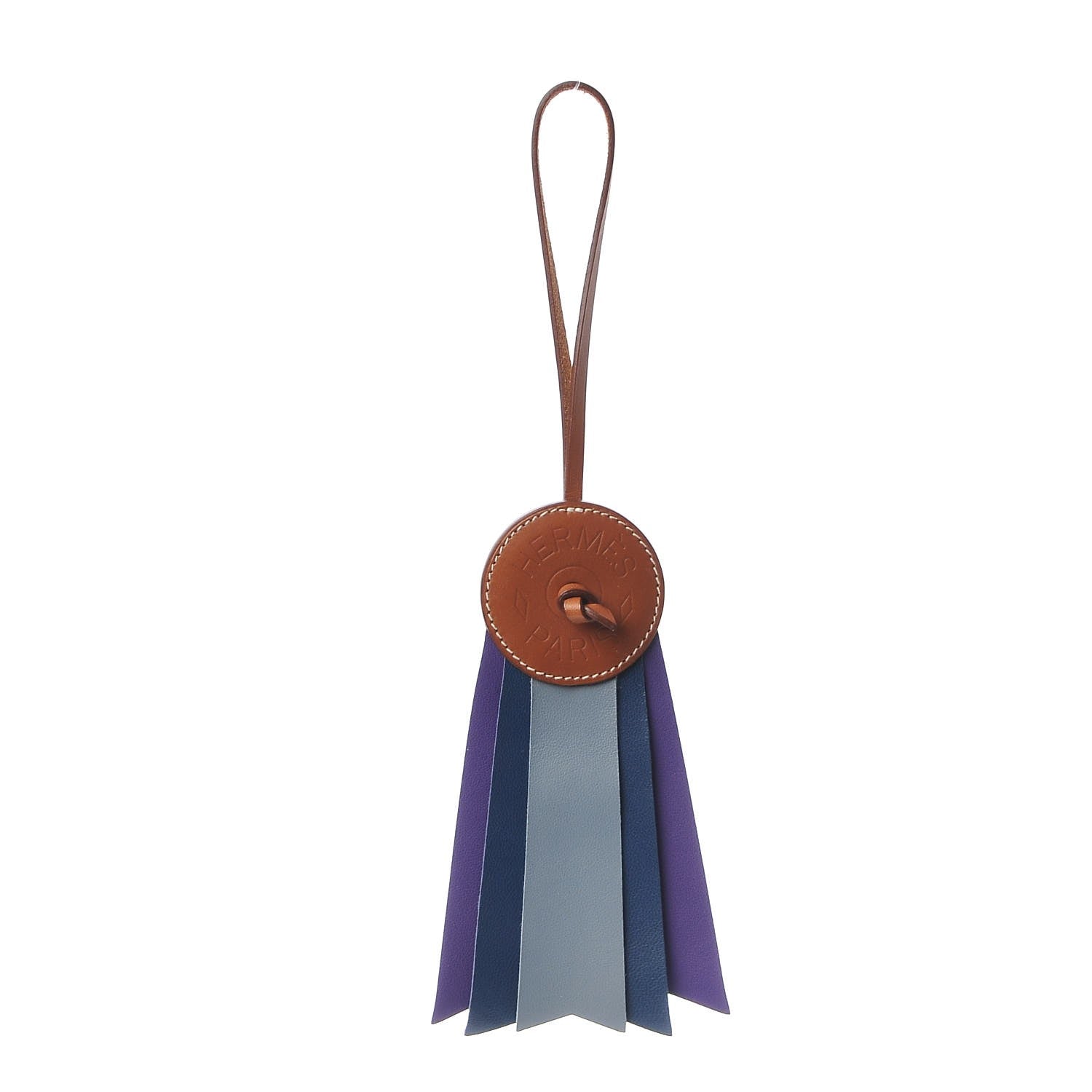 Hermes Hunter Cowhide Milo Lambskin Paddock Flot Bag Charm Bleu Lin Bleu De Malte Crocus 1 of 4
