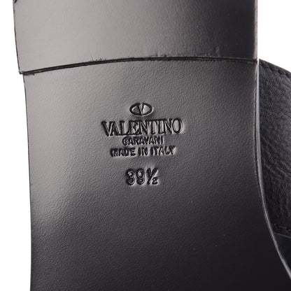 Valentino Garavani Grainy Cowhide Vlogo Slingback Flat Thong Sandals 39.5 Black 7 of 7