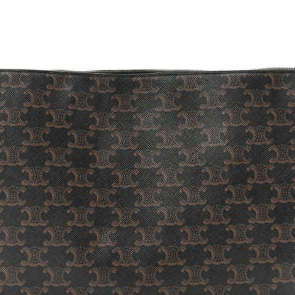 Celine Triomphe Canvas Duo Zipped Shoulder Bag Tan 9 of 13