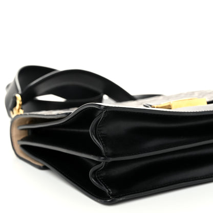 Fendi Vitello Liberty Bi-Color FF 1974 Embossed Chain Strap Kan U Shoulder Bag Black Maya 9 of 11