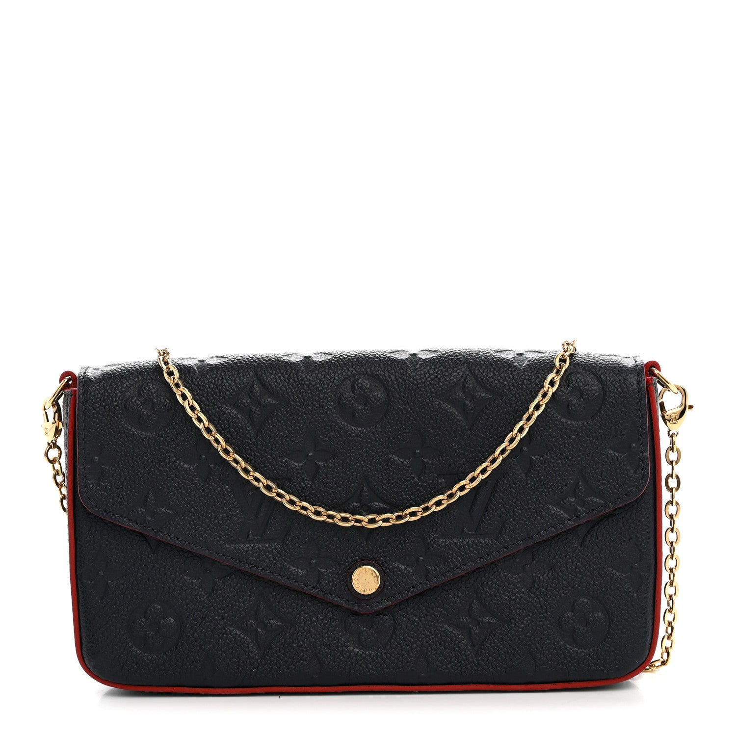 Louis Vuitton Empreinte Pochette Felicie Chain Wallet Marine Rouge 1 of 11