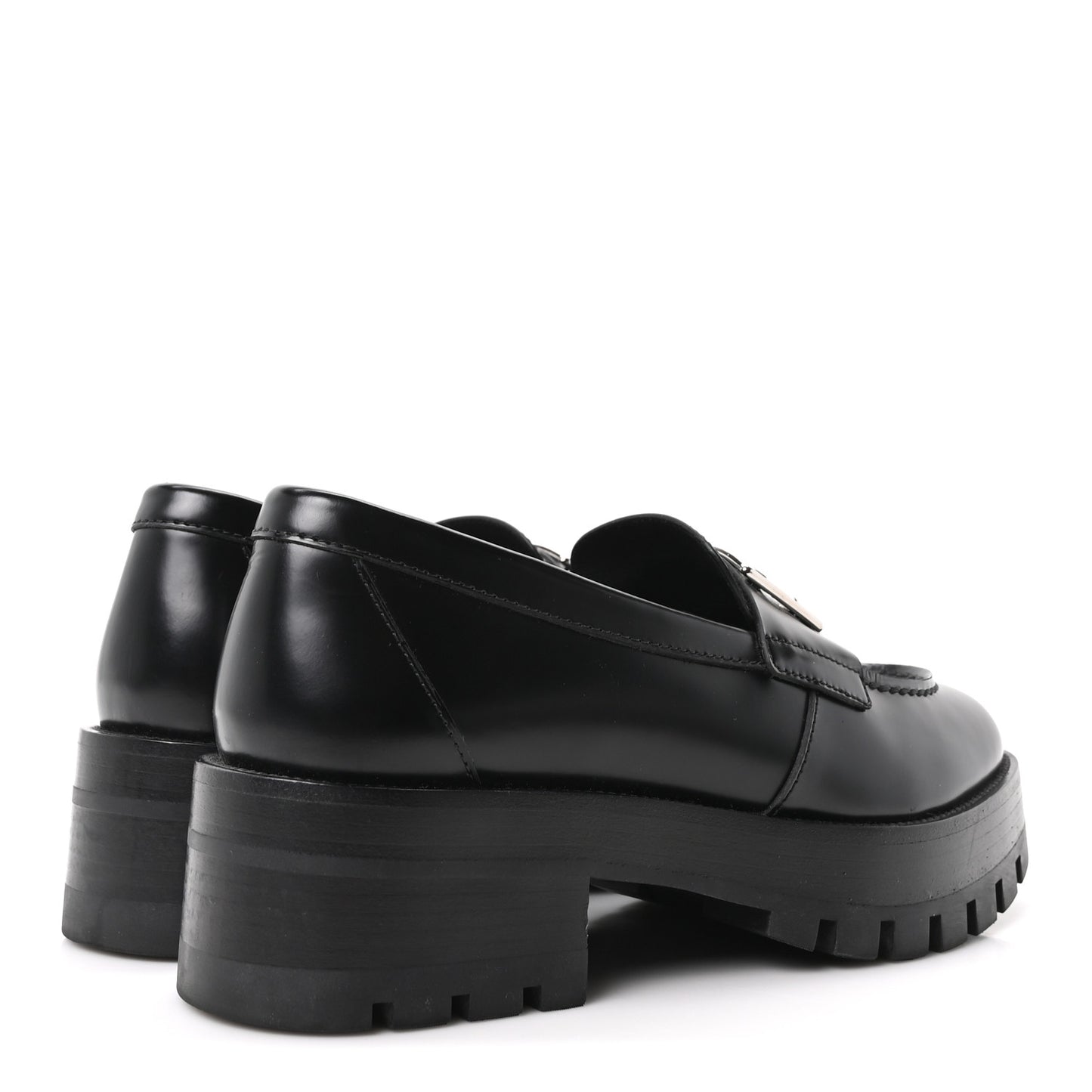 Calfskin Metal CC Loafers 36.5 Black