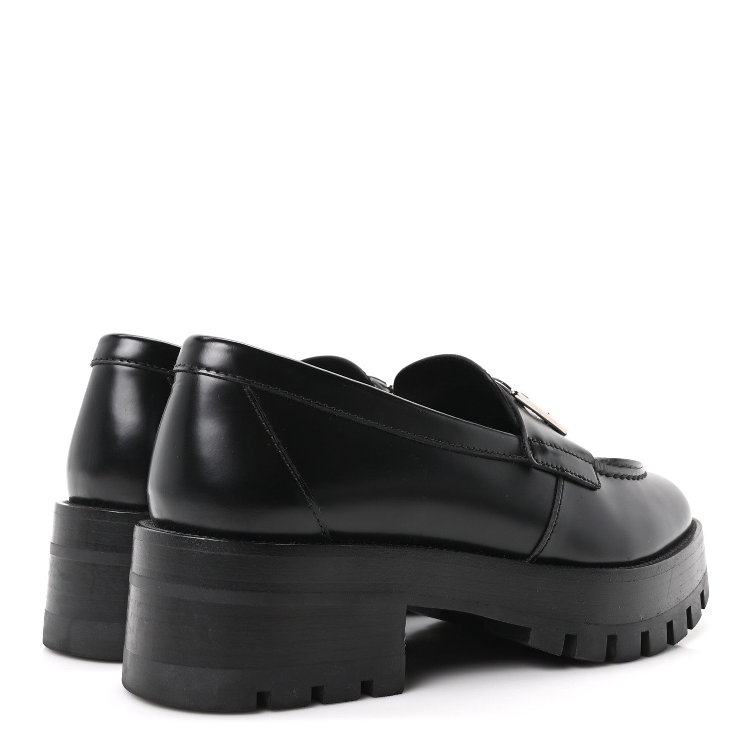 Chanel Calfskin Metal CC Loafers 36.5 Black 5 of 10