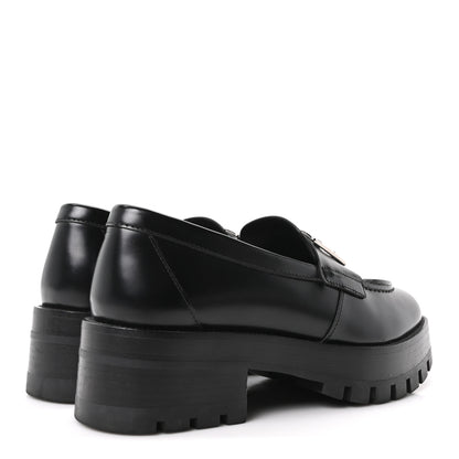Chanel Calfskin Metal CC Loafers 36.5 Black 5 of 10