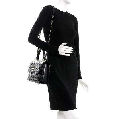 Chanel Lambskin Quilted Medium Trendy CC Flap Dual Handle Bag Black 2 of 9