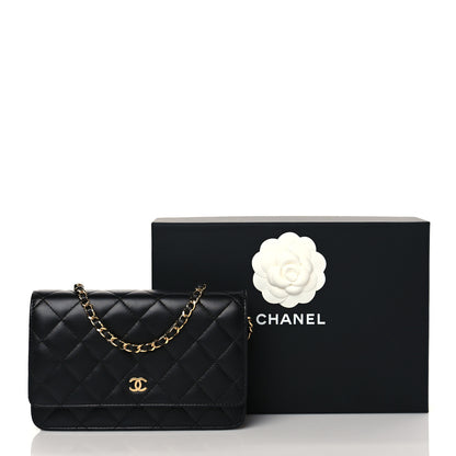Chanel Lambskin Quilted Wallet On Chain WOC Black 11 of 11