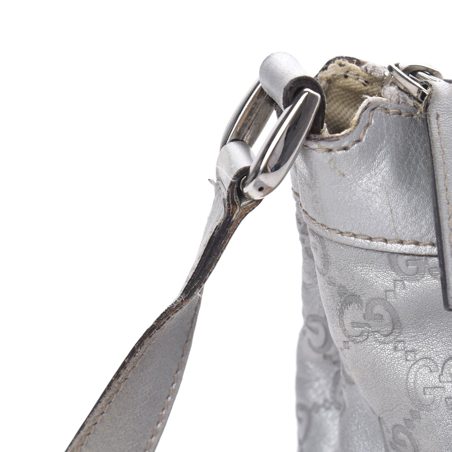 Gucci Guccissima Small D Ring Messenger Silver 16 of 19
