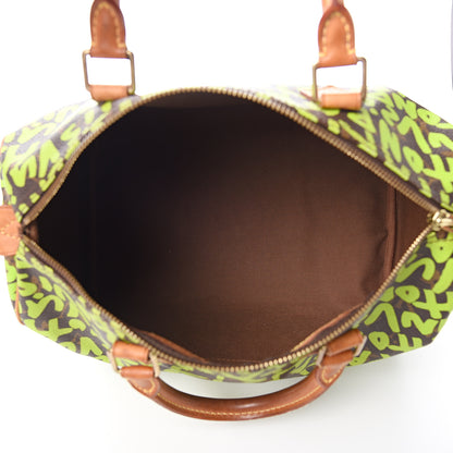 Louis Vuitton Monogram Graffiti Speedy 30 Green 4 of 12