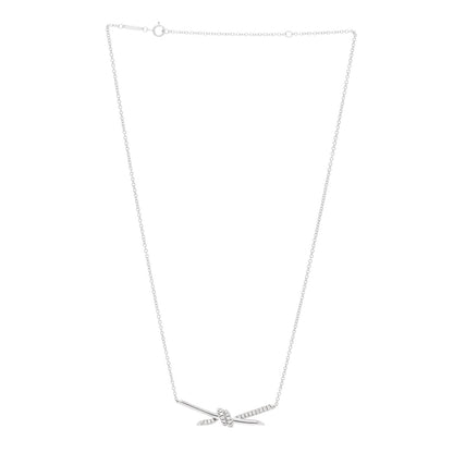 Tiffany 18K White Gold Diamond Knot Necklace 3 of 6