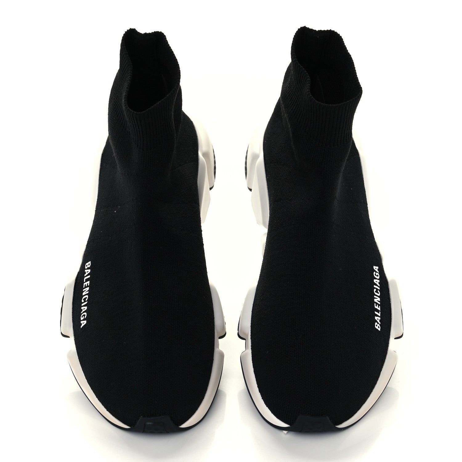 Balenciaga Neoprene Knit Womens Speed Sneakers 39 Black White 4 of 11