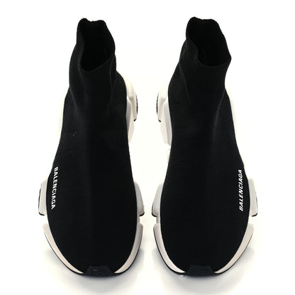 Balenciaga Neoprene Knit Womens Speed Sneakers 39 Black White 4 of 11