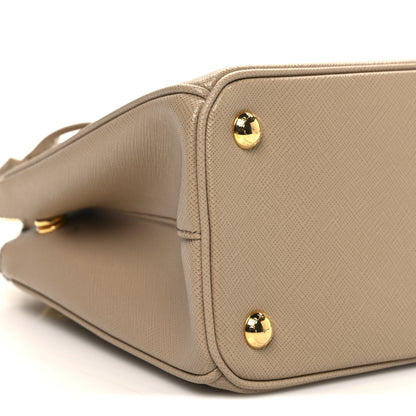 Prada Saffiano Lux Mini Galleria Double Zip Tote Sabbia 8 of 10