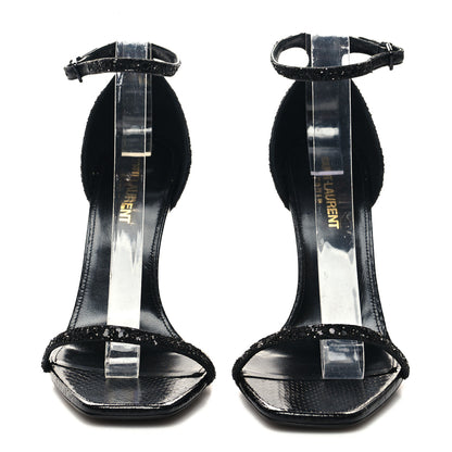 Saint Laurent Glitter Opyum 85 Sandals 38 Black 2 of 8