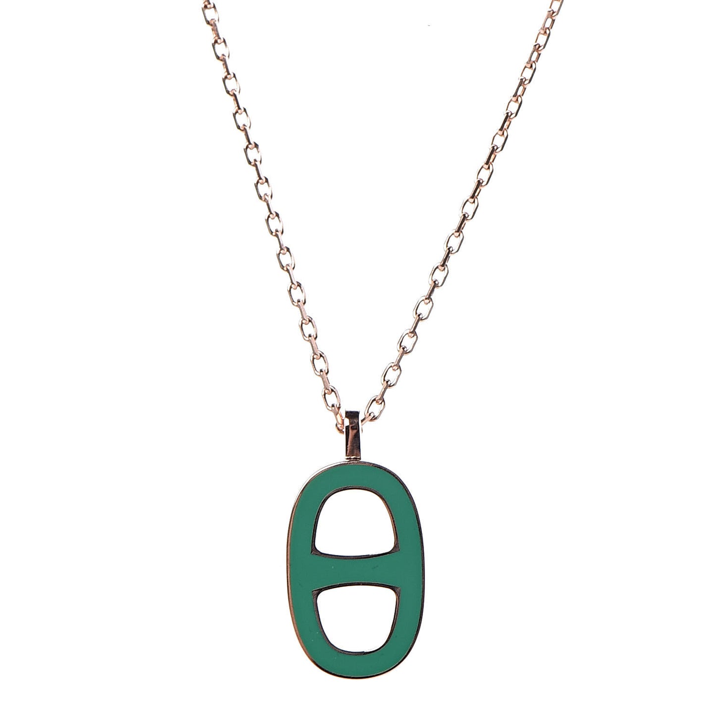 Laquered Iliade Pendant Necklace Vert Malachite