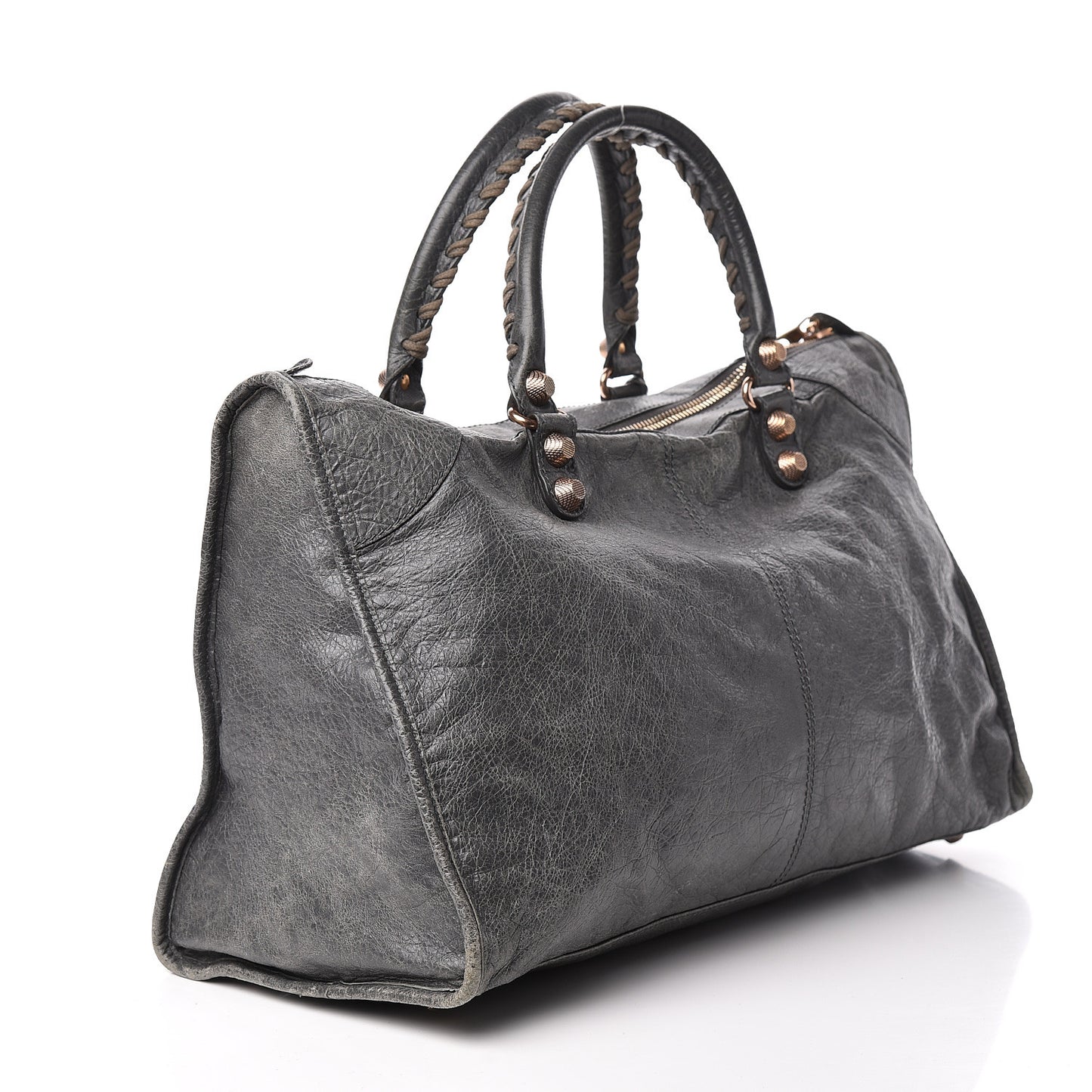 Agneau Giant 12 Rose Gold Hardware Work Gris Tarmac