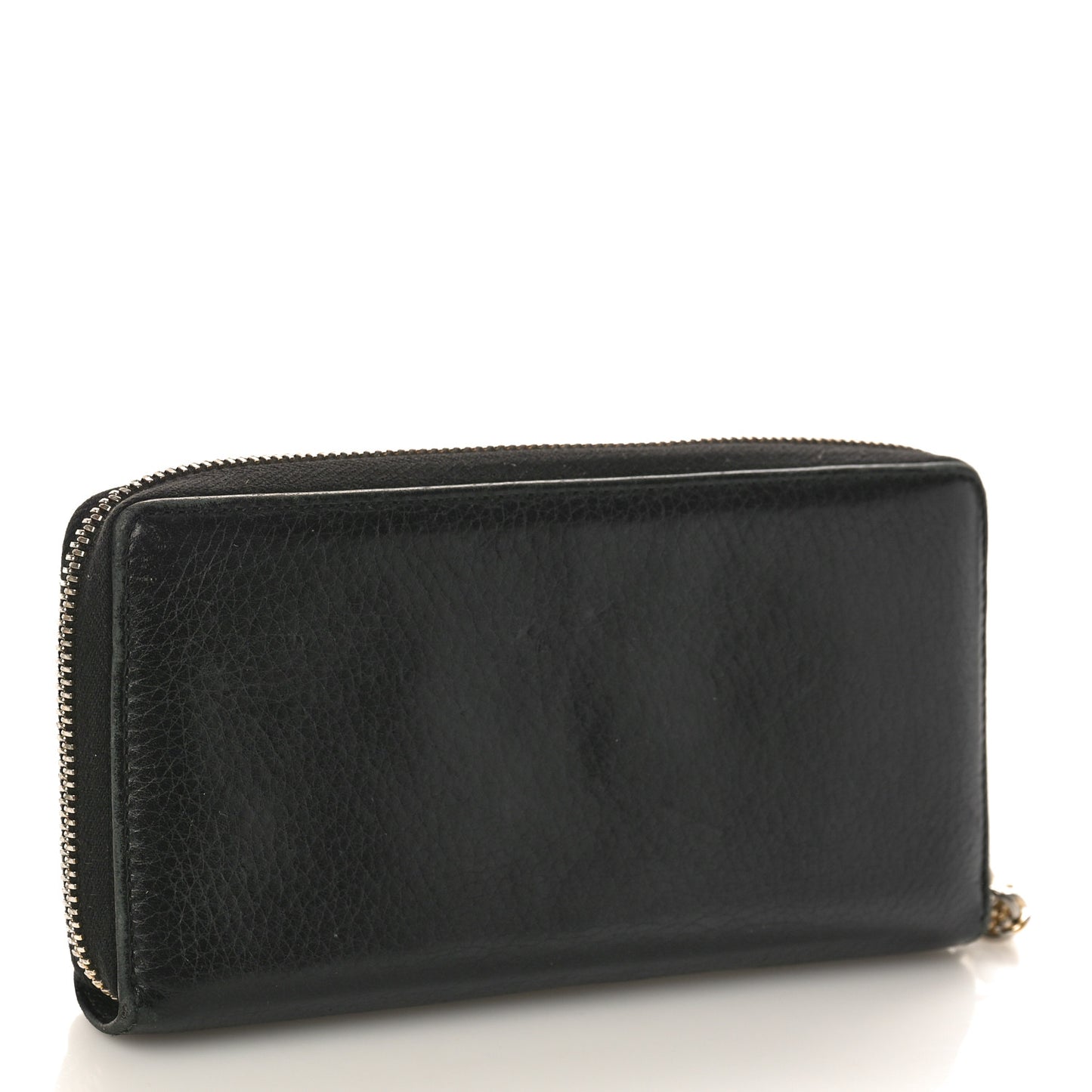 Pebbled Calfskin Soho Zip Around Wallet Black