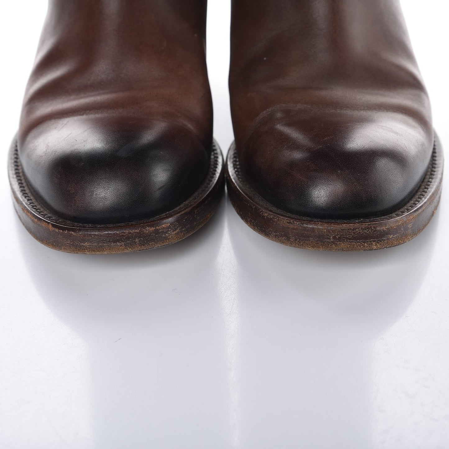 Calfskin Horsebit Tall Boots 37 Brown