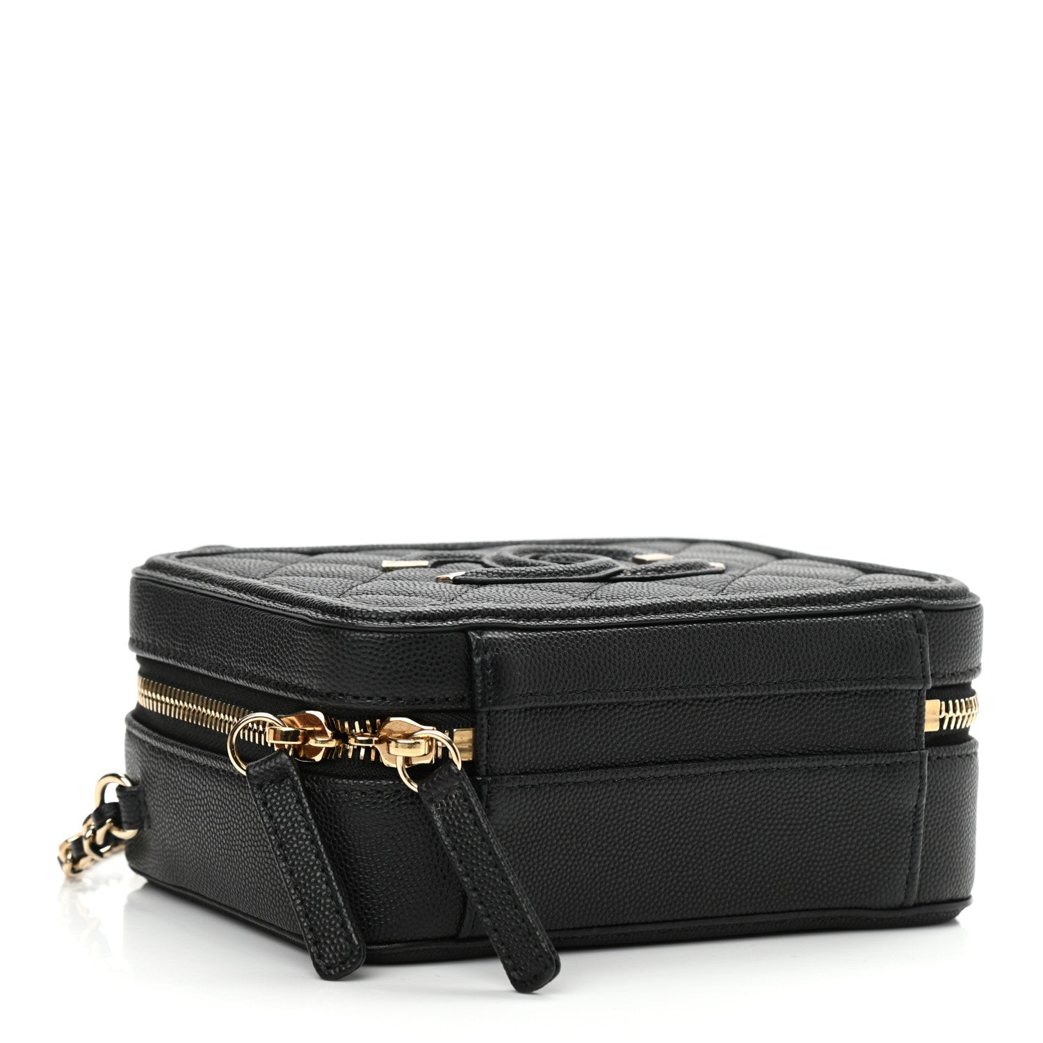 Chanel Caviar Quilted Small CC Filigree Vanity Case Black 4 of 10