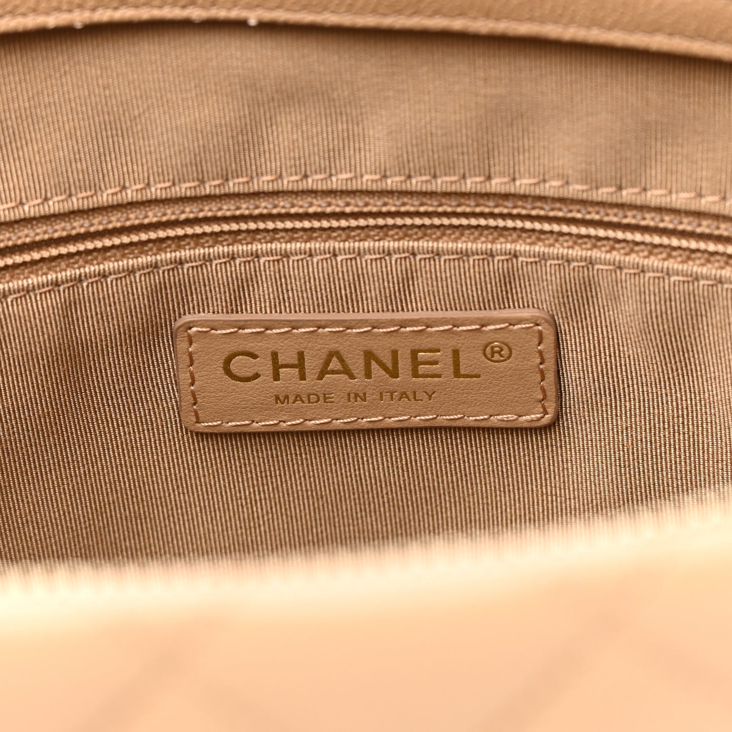 Caviar Quilted Rolled Up Tote Beige
