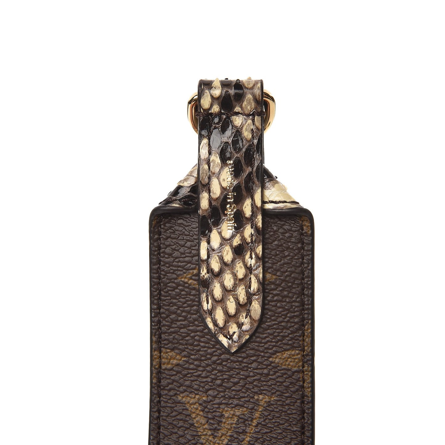 Monogram Python Bandouliere Shoulder Strap Beige Clair