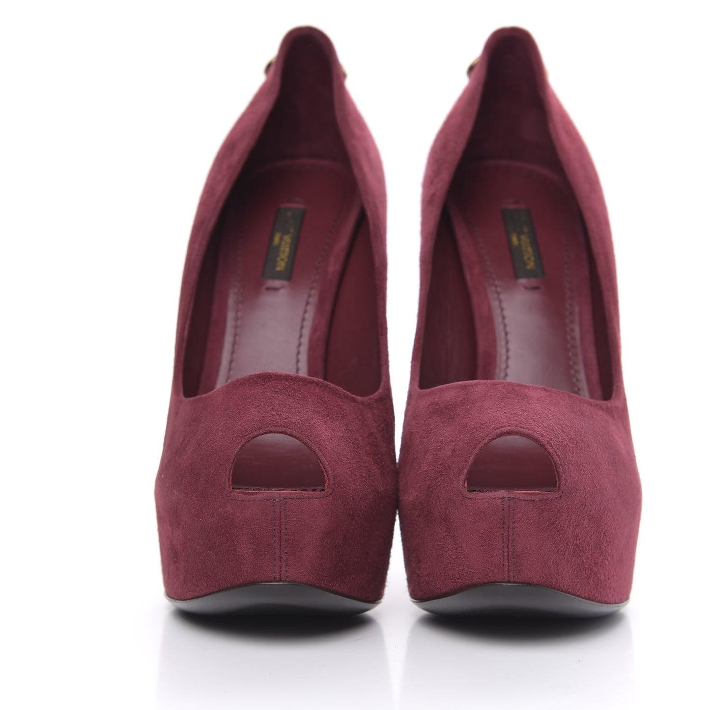 Suede Oh Really Peep Toe Pumps 38 Grenat