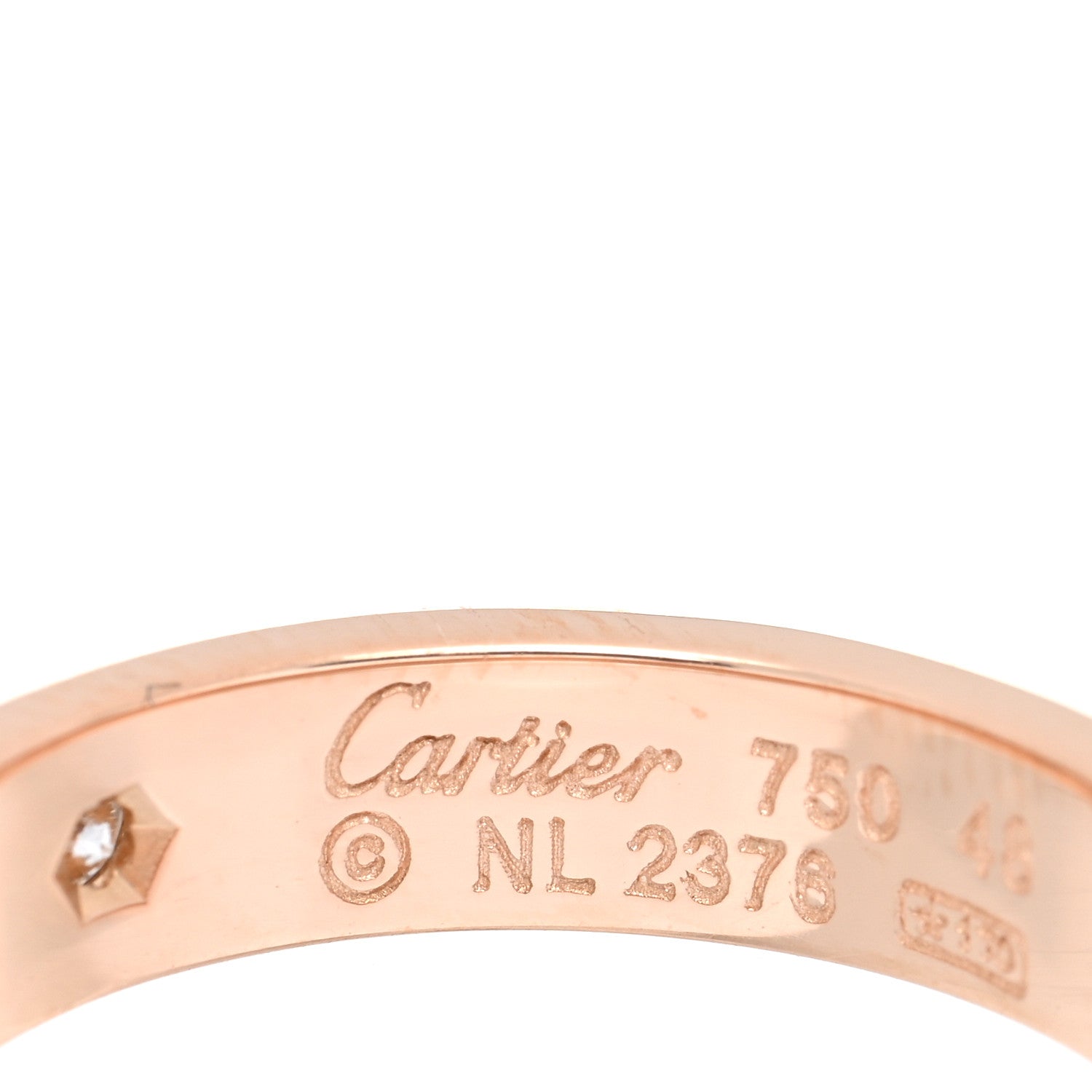 Cartier 18K Pink Gold Diamond 4mm LOVE Wedding Band Ring 48 4.5 4 of 4