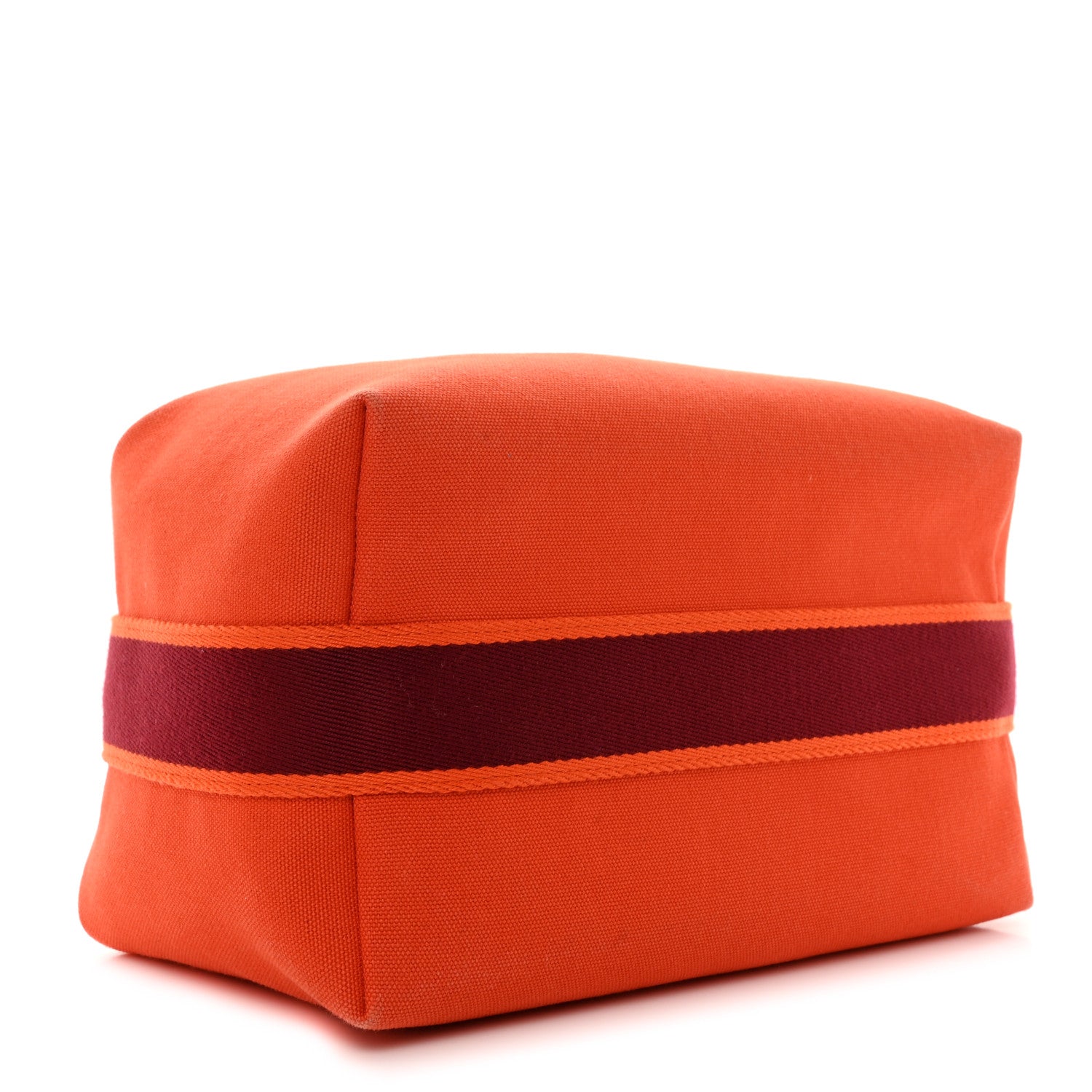 Hermes Canvas Large Bride-A-Brac Pouch Orange Feu Burgundy 4 of 7