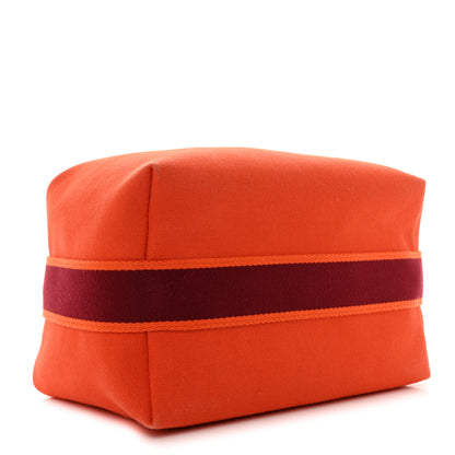 Hermes Canvas Large Bride-A-Brac Pouch Orange Feu Burgundy 4 of 7