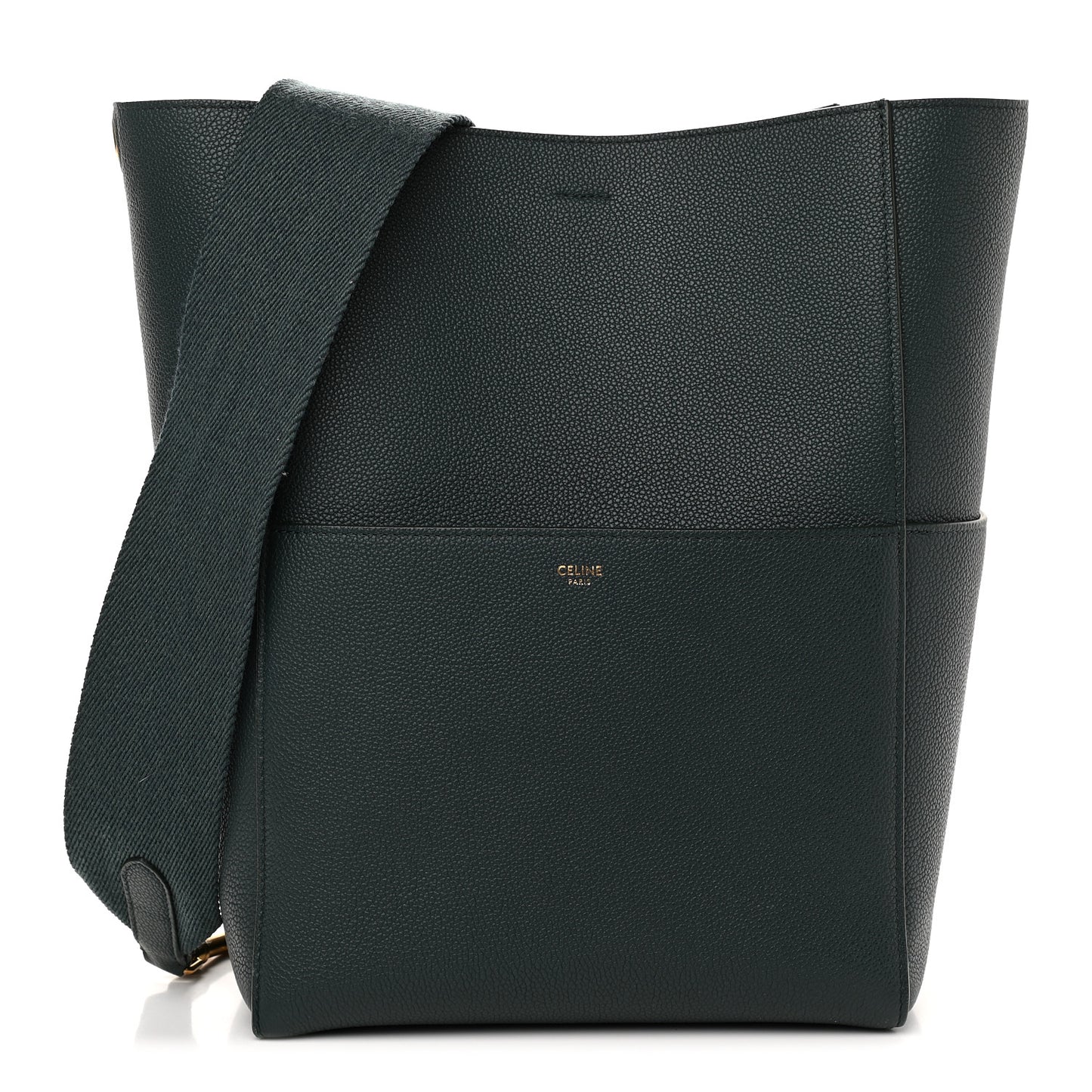 Soft Grained Calfskin Sangle Bucket Bag Amazone