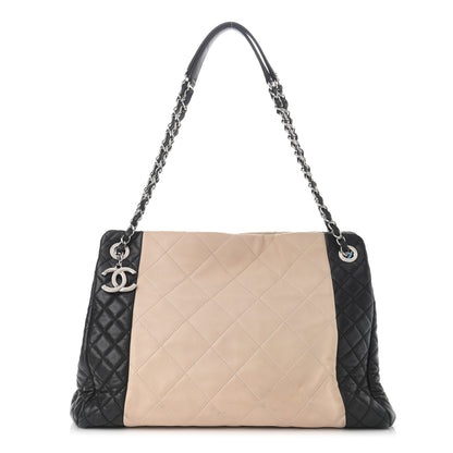 Chanel Lambskin Quilted CC Shopping Tote Black Rose Clair 1 of 13