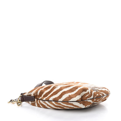Gucci Pony Hair Zebra Print Hobo Bag Brown 3 of 8