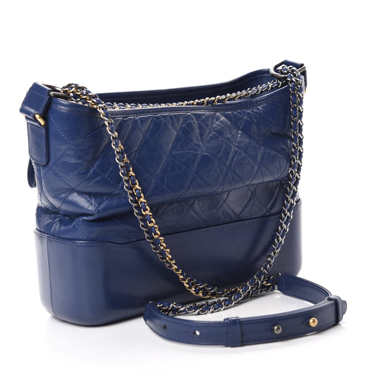 Chanel Aged Calfskin Quilted Medium Gabrielle Hobo Blue 3 of 11