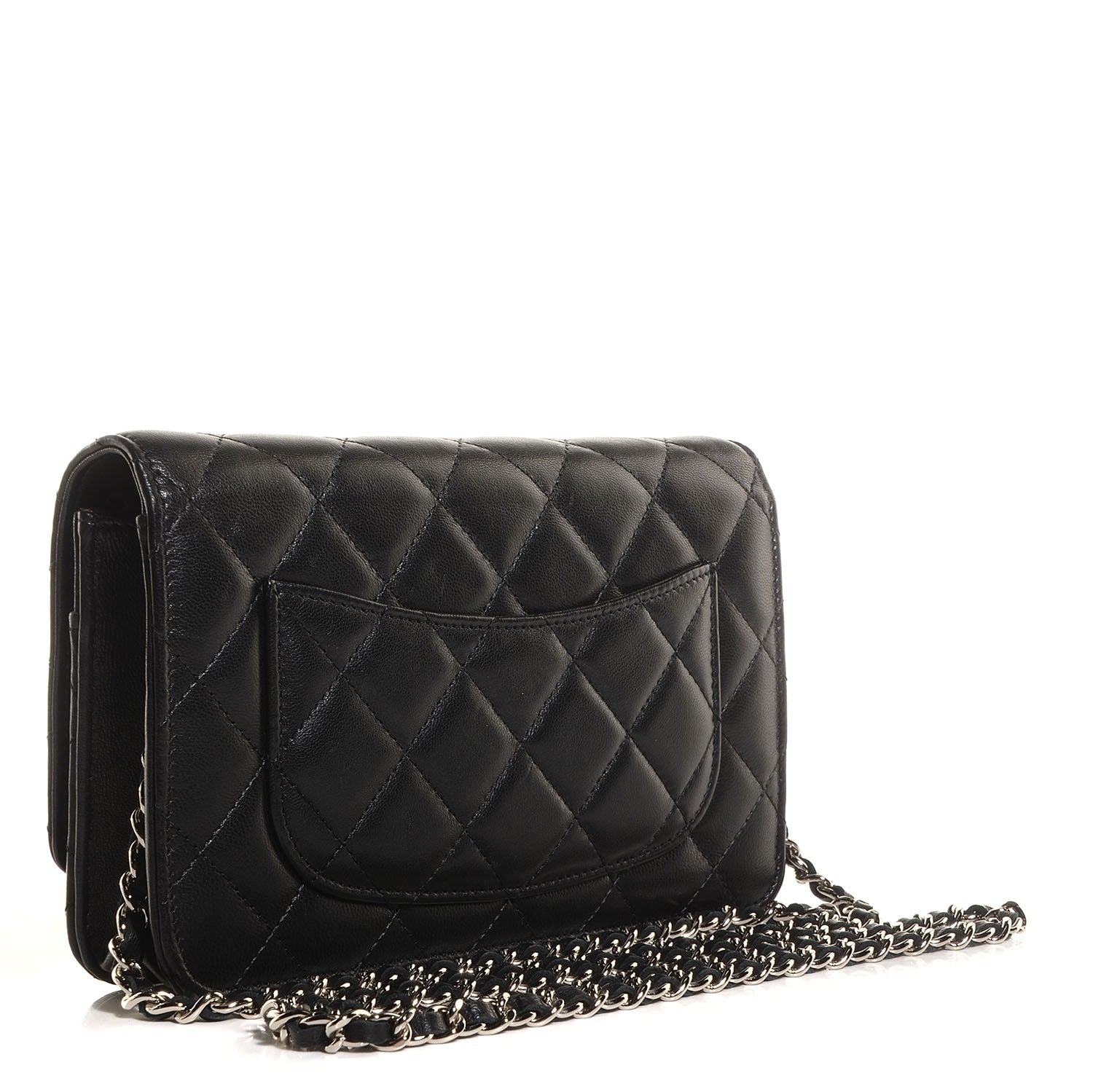 Chanel Lambskin Quilted Wallet On Chain WOC Black 3 of 9