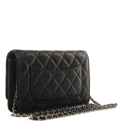 Chanel Lambskin Quilted Wallet On Chain WOC Black 3 of 9