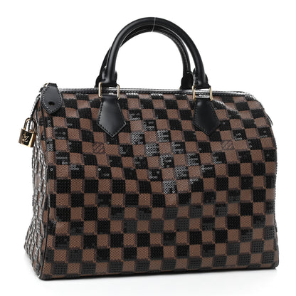 Louis Vuitton Damier Paillettes Speedy 30 Black 3 of 9