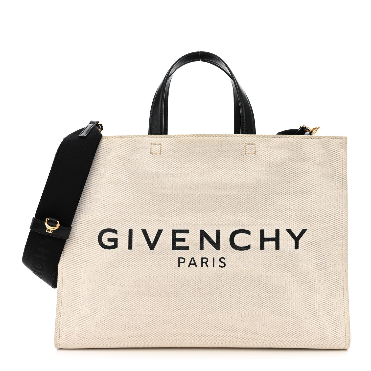 Givenchy Canvas Logo 4G Embossed Medium Tote Beige Black 1 of 14