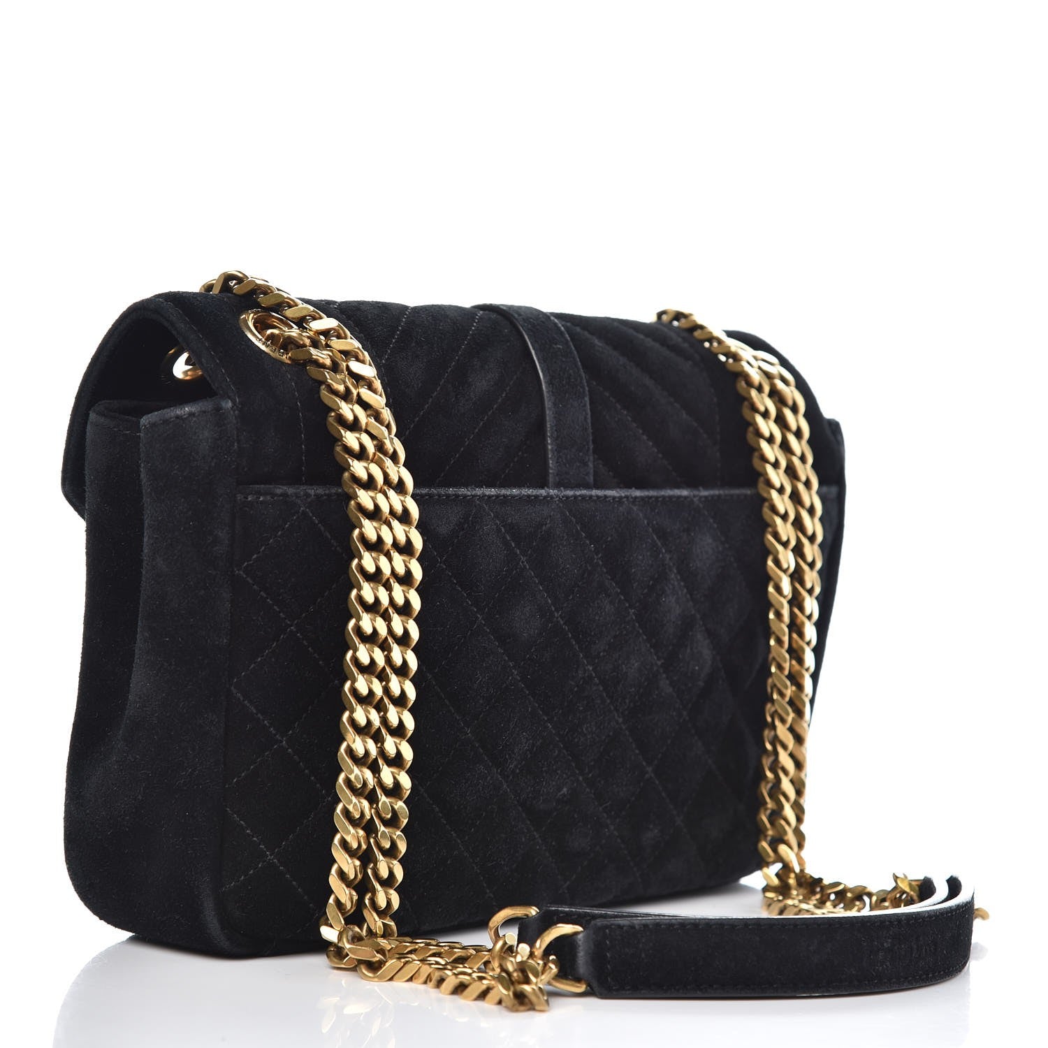 Saint Laurent Suede Tri-Quilt Monogram Medium College Bag Black 2 of 10