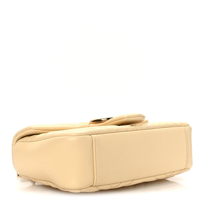 Gucci Lambskin Matelasse Medium GG Marmont Shoulder Bag Light Yellow 4 of 11