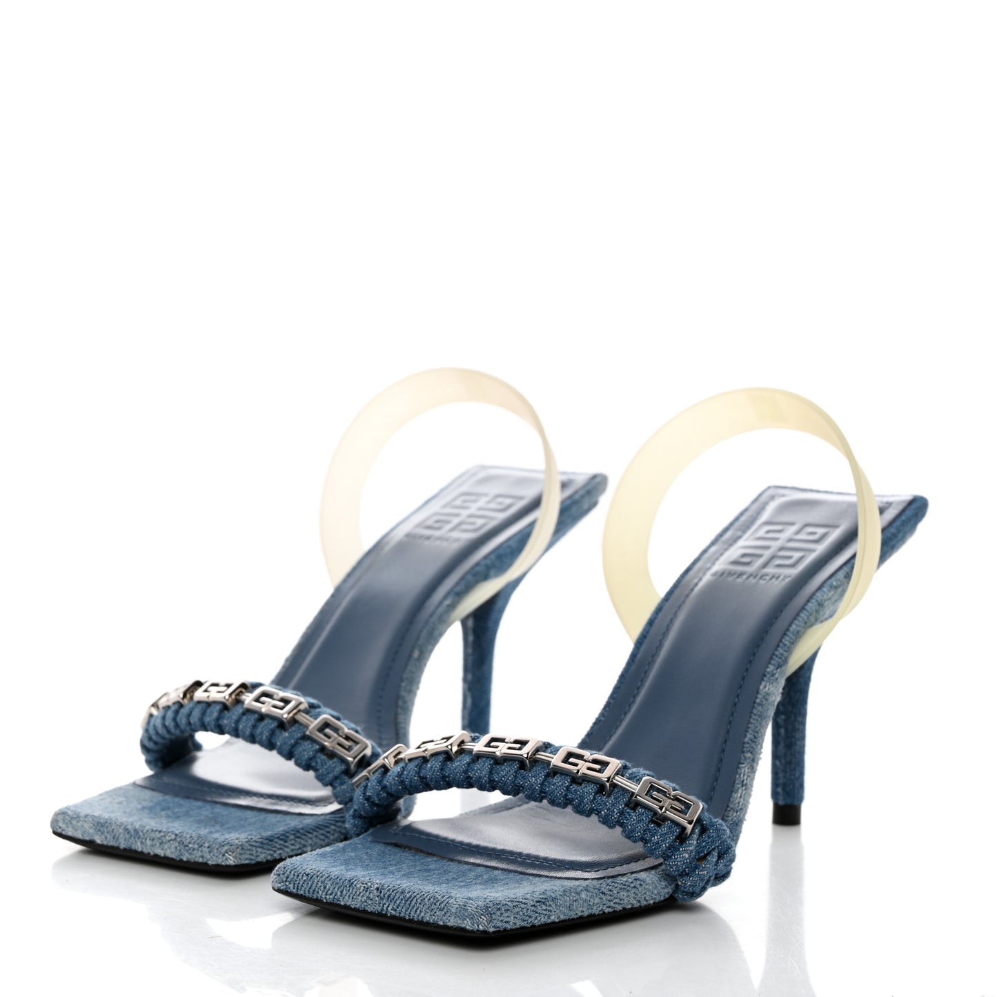 Denim G Woven 90mm Slingback Sandals 36 Medium Blue