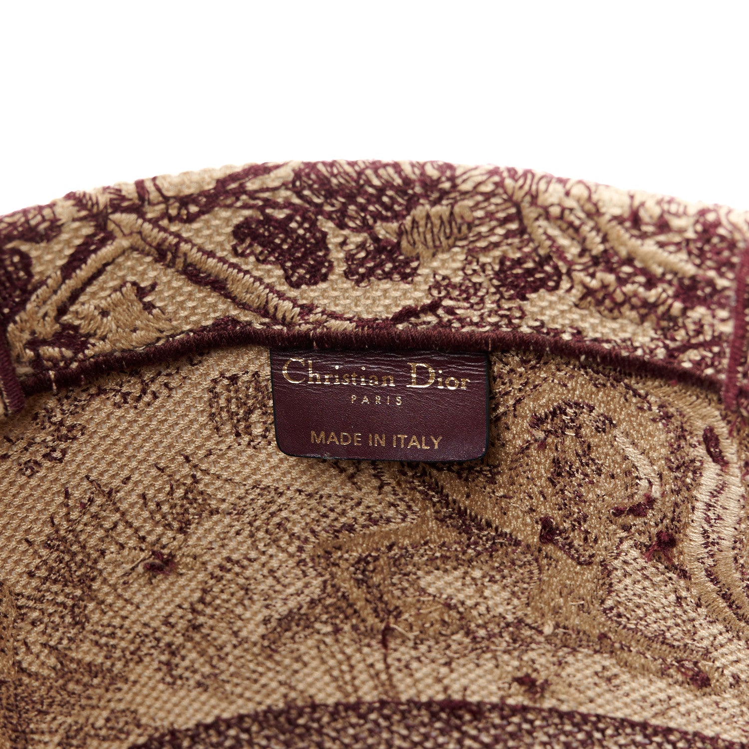 Christian Dior Canvas Embroidered Large Dioriviera Toile De Jouy Book Tote Burgundy 6 of 11